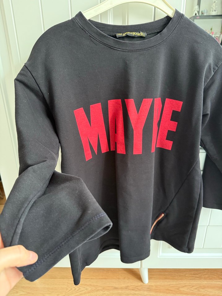 Kadın Siyah Baskılı Uzun Kollu Sweatshirt - Görsel 3