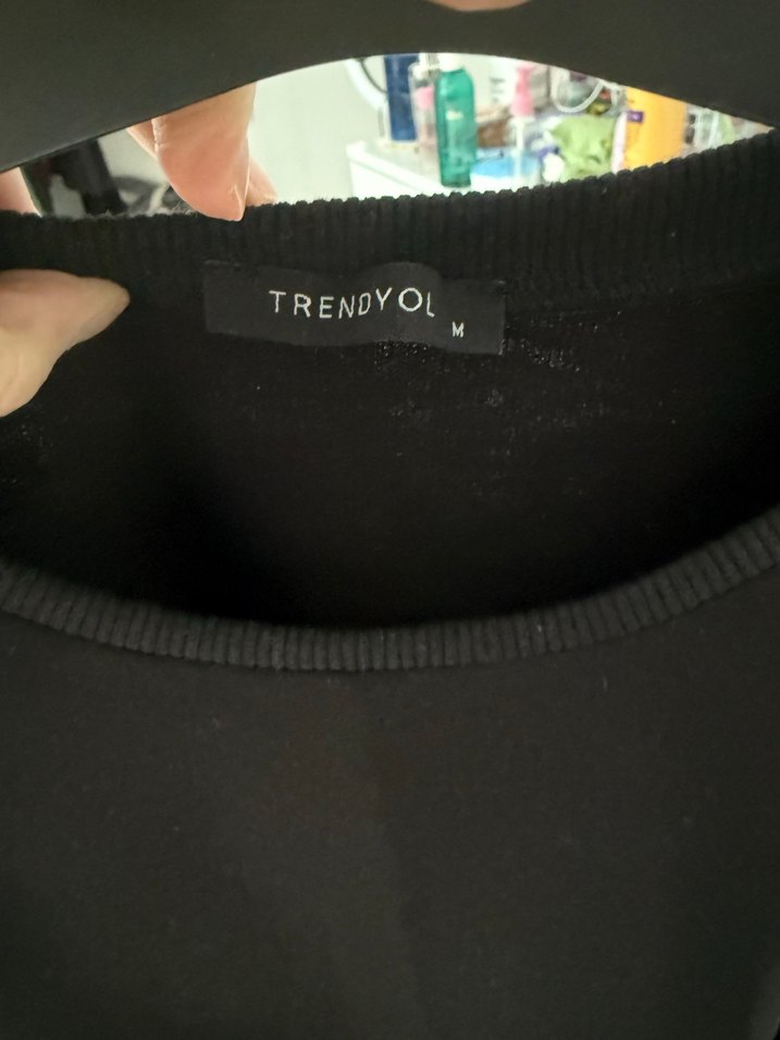 Drapeli Siyah Kadın Sweatshirt - Görsel 4