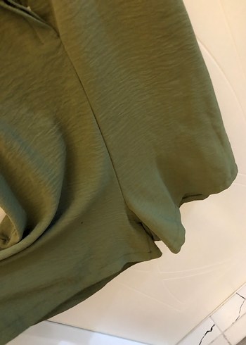 Yeşil Kemerli V Yaka Keten Midi Tulum - Görsel 6