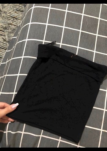 Siyah straplez crop - Görsel 2