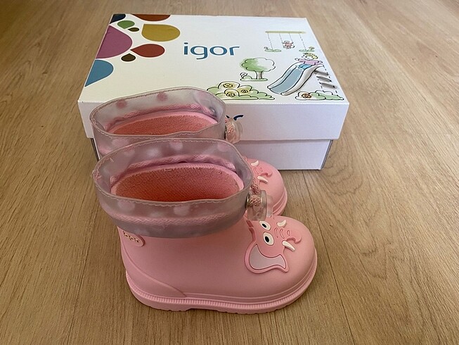 21 Beden Igor Fil Logolu Pembe Yağmur Çizmesi 21)