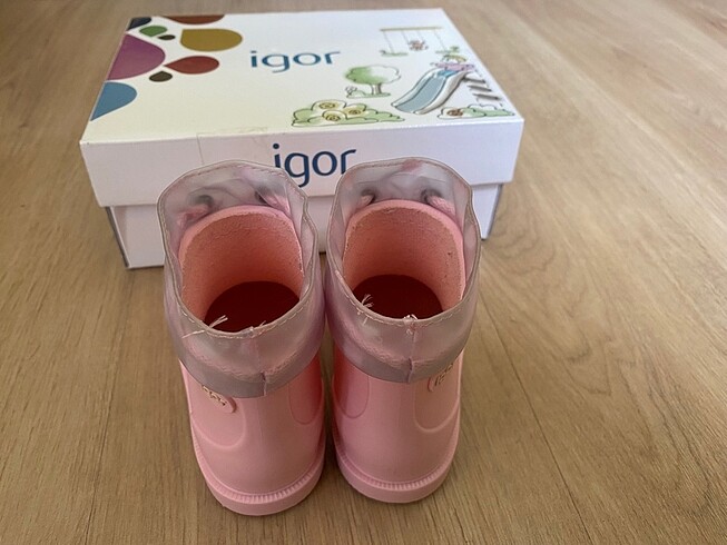 21 Beden pembe Renk Igor Fil Logolu Pembe Yağmur Çizmesi 21)