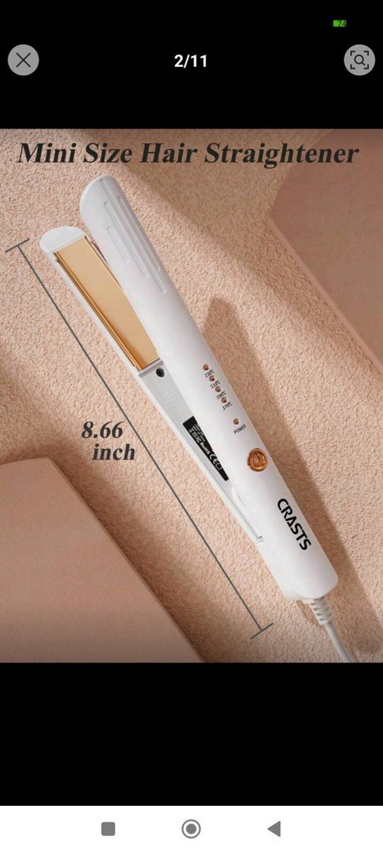 Beyaz CRASST mini Saç Düzleştirici 10.2 İnç - Görsel 2