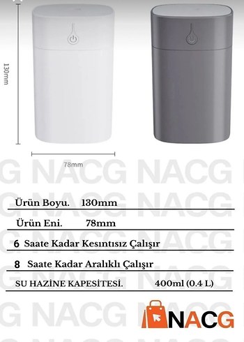 Beyaz Hava Temizleyici ve Nemlendirici - Görsel 2