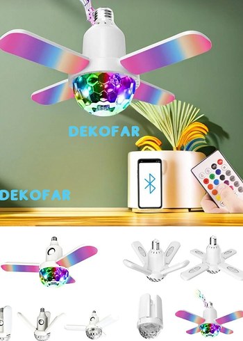 Renkli Dönen Disko Ampulü bluetooth'lu - Görsel 2