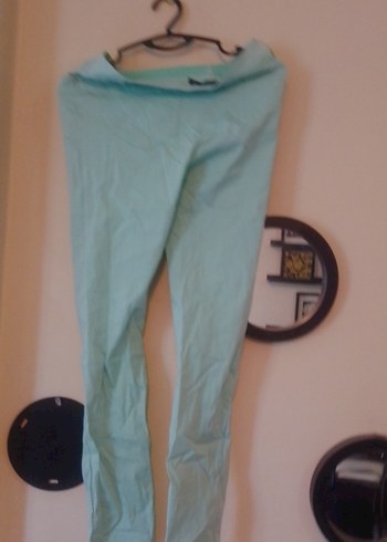 Düğmeli Turkuaz Kadın Denim Pantolon - Görsel 2