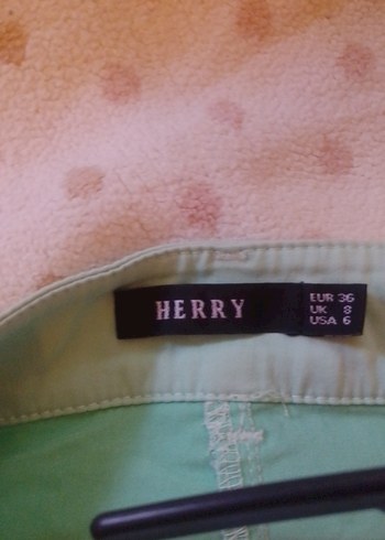 Düğmeli Turkuaz Kadın Denim Pantolon - Görsel 3