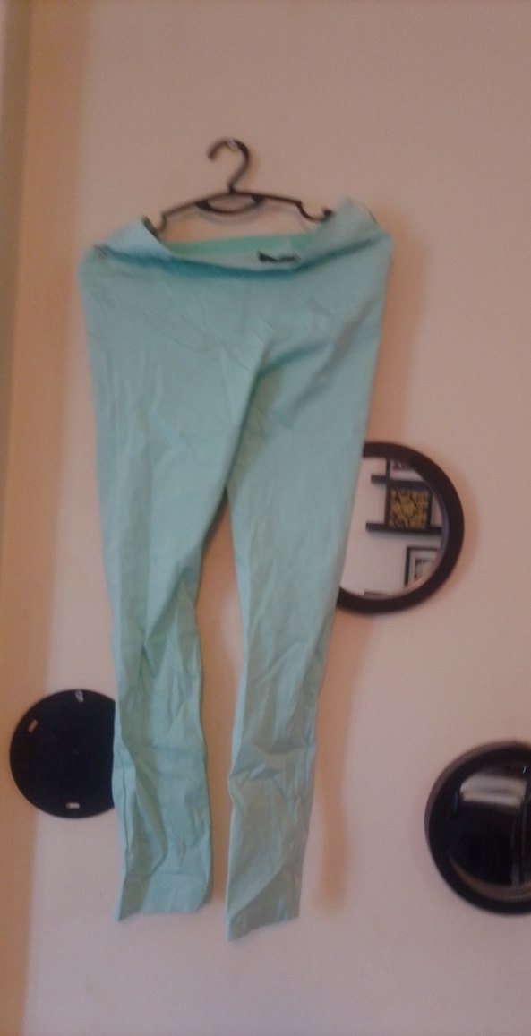 Düğmeli Turkuaz Kadın Denim Pantolon - Görsel 2