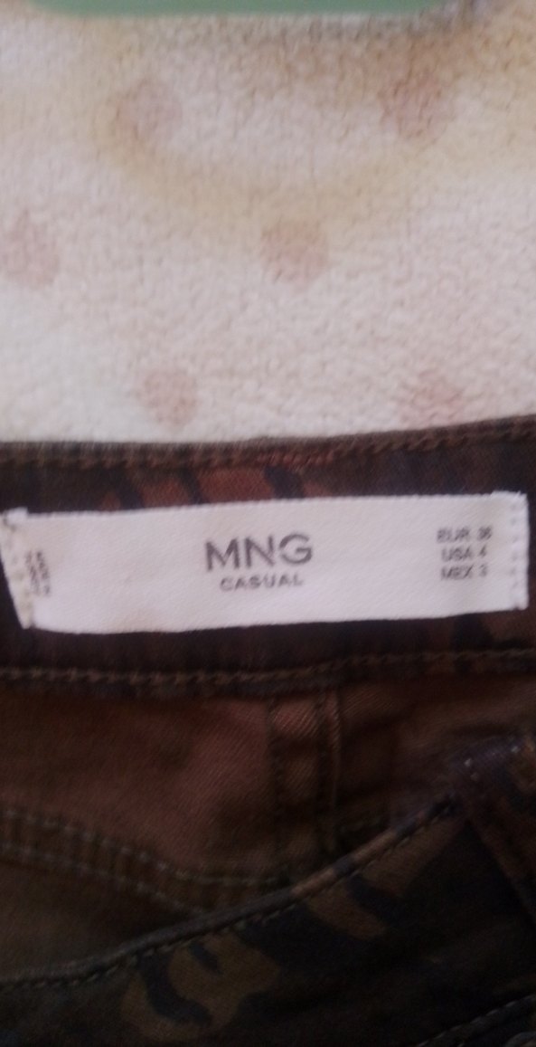 Kahverengi Kamuflaj Desenli Kadın Kemerli Pantolon - Görsel 3