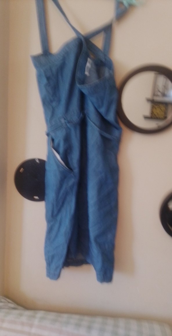 Kadın Lacivert Kot Midi Uzun Tulum - Görsel 2