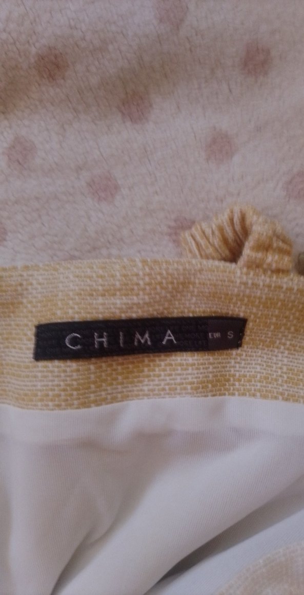 Bej Keten Midi Straplez Elbise - Görsel 3