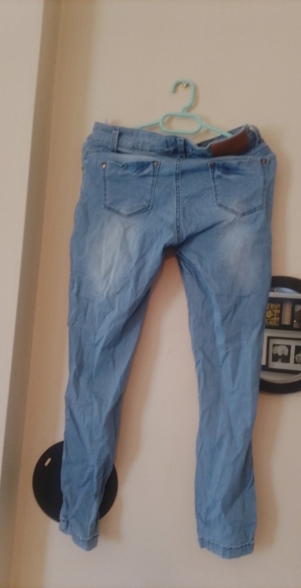 Düğmeli Rahat Kesim Mavi Kadın Kot Pantolon 38-40 - Görsel 2