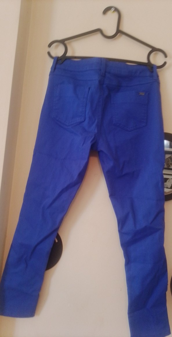 Mavi Kemerli Kadın Denim Pantolon - Görsel 2
