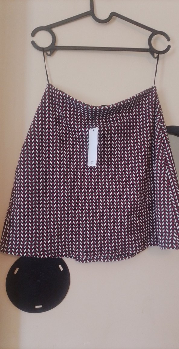 Bordo Pilili Mini  Etek - Görsel 2