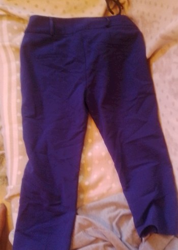 Mor Kumaş Kadın Pantolon, Kemerli, Midi Boy - Görsel 2