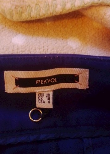 Mor Kumaş Kadın Pantolon, Kemerli, Midi Boy - Görsel 3