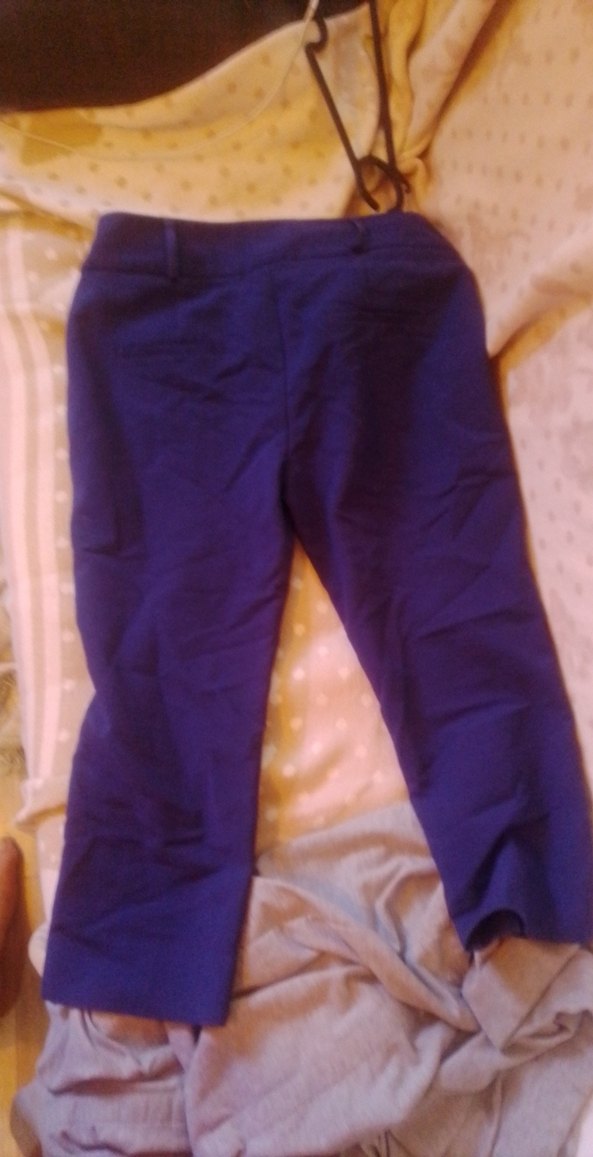 Mor Kumaş Kadın Pantolon, Kemerli, Midi Boy - Görsel 2