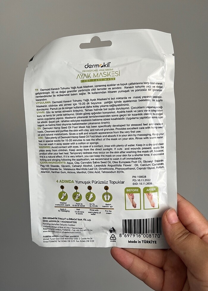 Dermokil ayak maskesi - Görsel 2