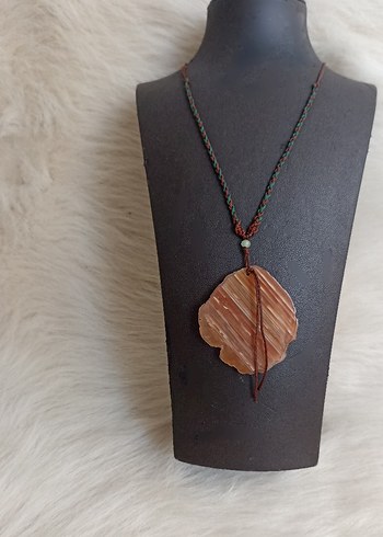 Uzun kordonlu, Doğal Akik  taşı Kadın Kolye - Görsel 4