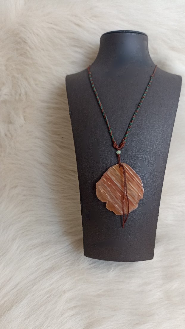 Uzun kordonlu, Doğal Akik  taşı Kadın Kolye - Görsel 4