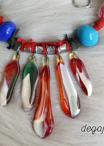 Murano Boncuklu Uzun Bohem Kolye - Görsel 4