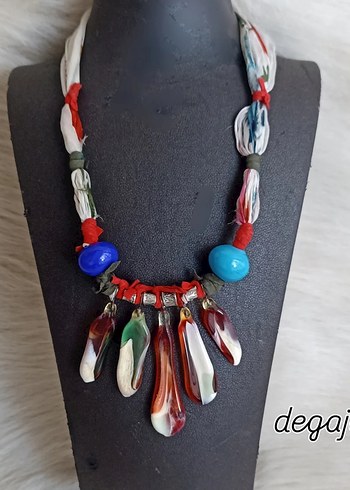 Murano Boncuklu Uzun Bohem Kolye - Görsel 2