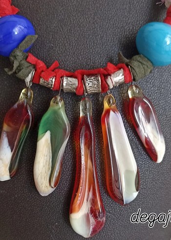 Murano Boncuklu Uzun Bohem Kolye - Görsel 3