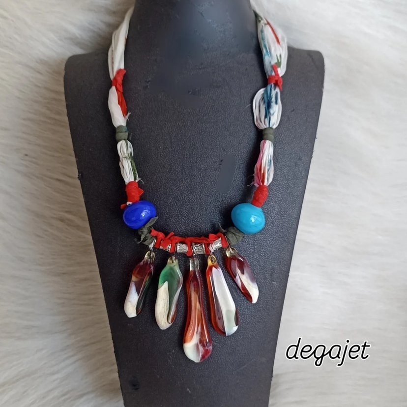 Murano Boncuklu Uzun Bohem Kolye - Görsel 2