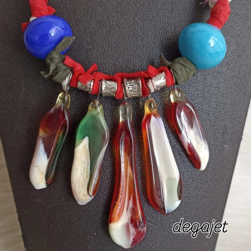 Murano Boncuklu Uzun Bohem Kolye - Görsel 3