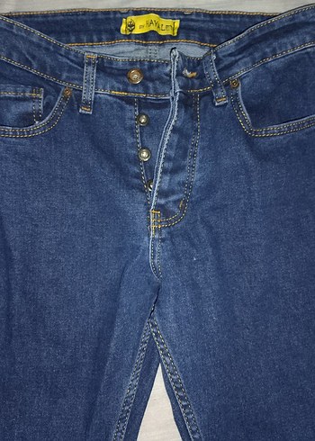 Düğmeli Mavi Erkek Jean - Görsel 5