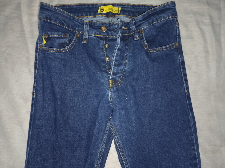 Düğmeli Mavi Erkek Jean - Görsel 5