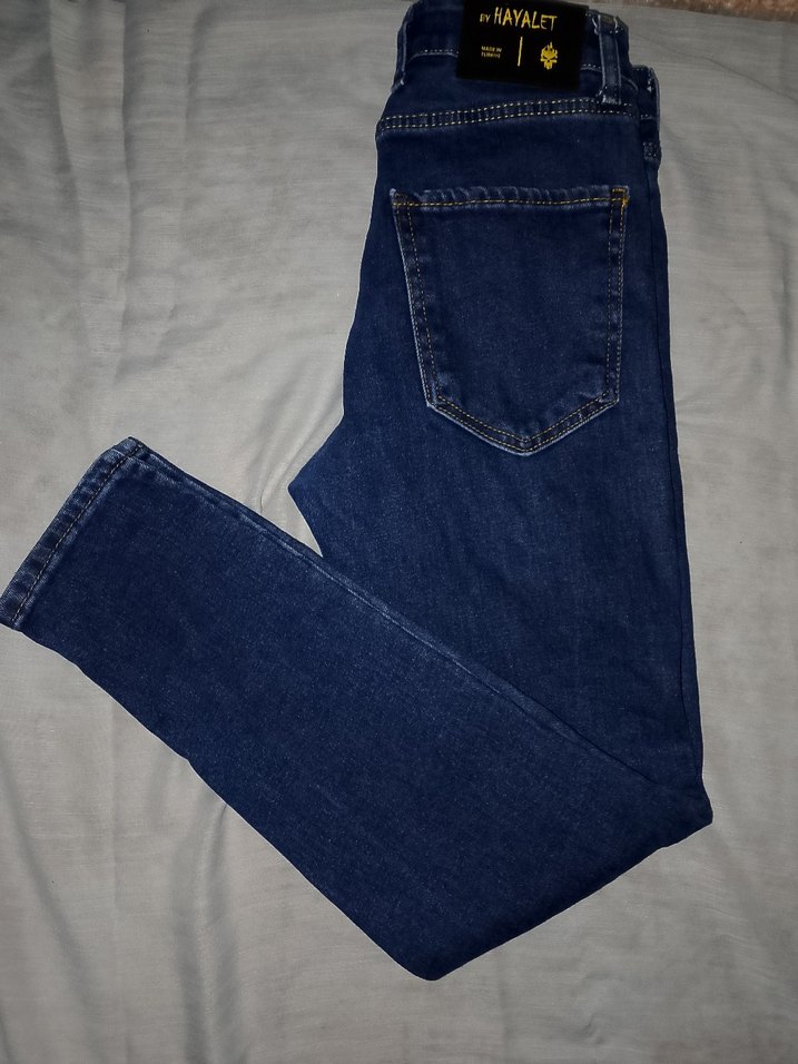 Düğmeli Mavi Erkek Jean - Görsel 4