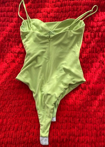 Zara Drapeli Yeşil İnce Askılı Mayo&Büstiyer - Görsel 4