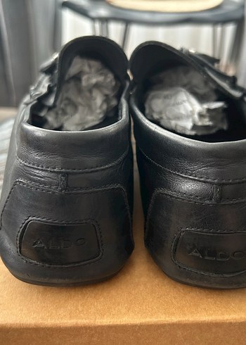 43 Beden siyah Renk Aldo Erkek Siyah Deri Tokalı Loafer Ayakkabı 43