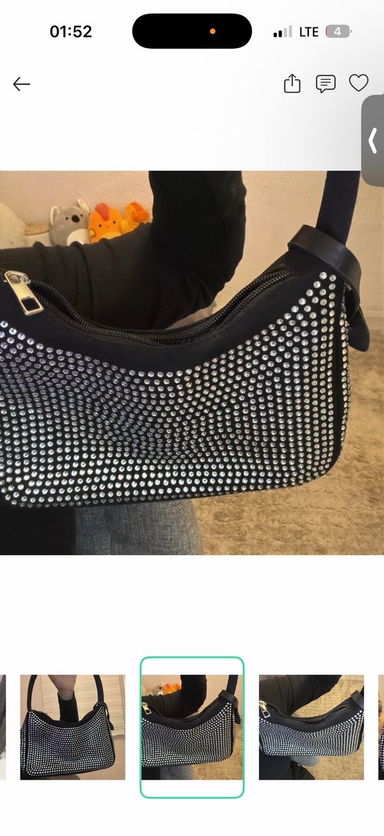 Prada Taşlı Siyah Omuz Çantası — görsel 6/9