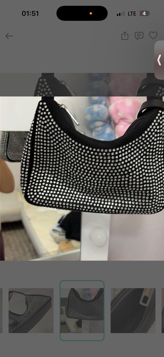 Prada Taşlı Siyah Omuz Çantası — görsel 5/9