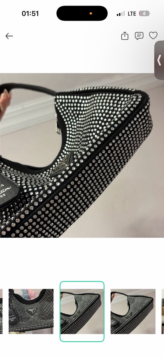 Prada Taşlı Siyah Omuz Çantası — görsel 4/9