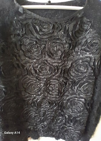 Siyah Örgü Kadın Kazak - Görsel 3