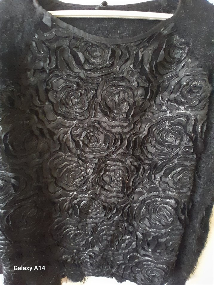 Siyah Örgü Kadın Kazak - Görsel 3