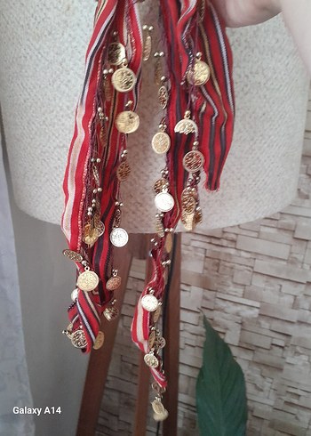 Kırmızı Bohem Kadın Fular - Görsel 5