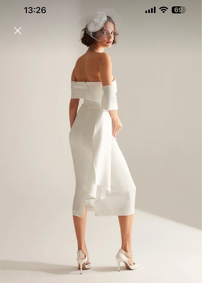 Beyaz nikah nişan elbisesi - Görsel 2