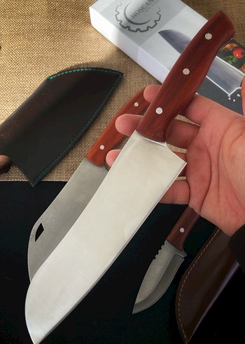 Bordo Saplı 3'lü Mutfak Bıçak Seti - Görsel 3