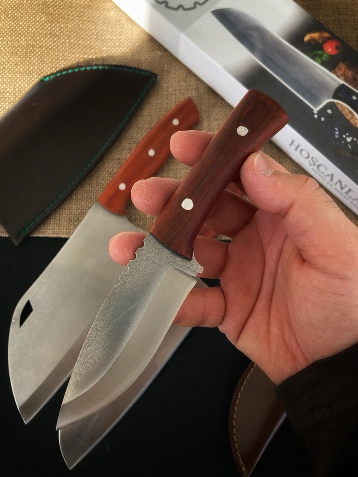 Bordo Saplı 3'lü Mutfak Bıçak Seti - Görsel 2