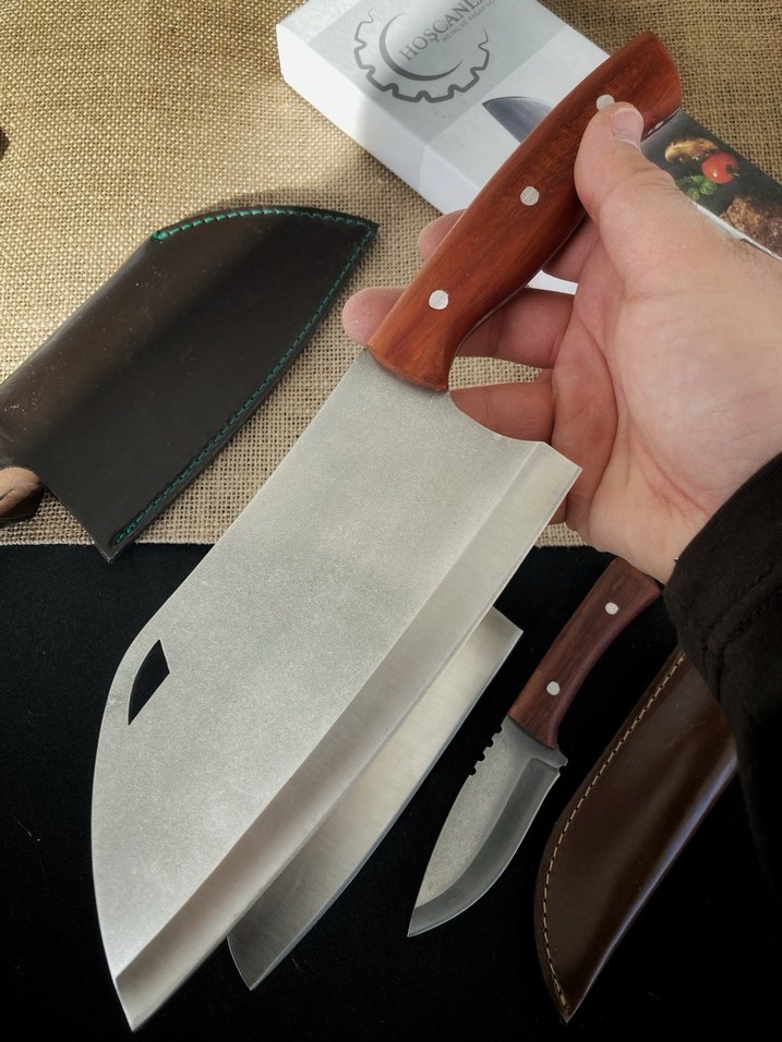 Bordo Saplı 3'lü Mutfak Bıçak Seti - Görsel 4