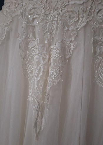 Uzun Kollu Vintage Prenses Gelinlik - Görsel 9