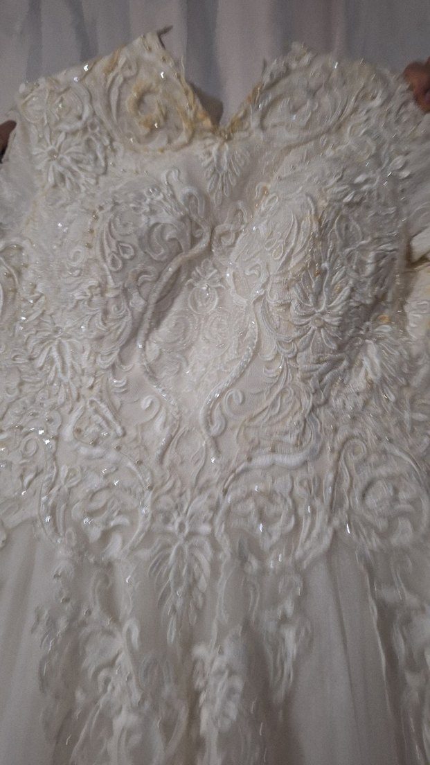 Uzun Kollu Vintage Prenses Gelinlik - Görsel 4