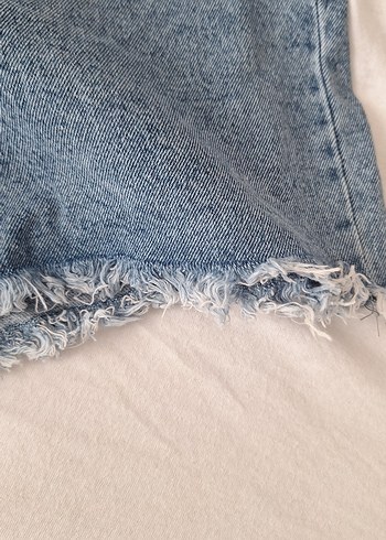 31 Beden mavi Renk Düğmeli Mini Mavi Kot Şort