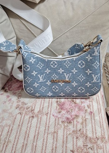 Louis Vuitton Mavi Denim Baskılı Kadın Omuz Çantası