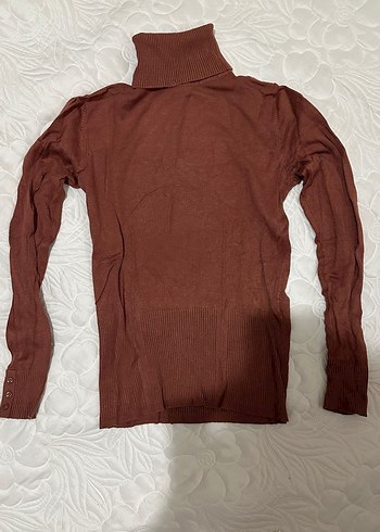 Düğmeli Yeşil Balıkçı Yaka Kadın Kazak - Görsel 2