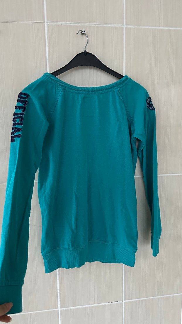 Turkuaz Kadın Sweatshirt Uzun Kollu - Görsel 3